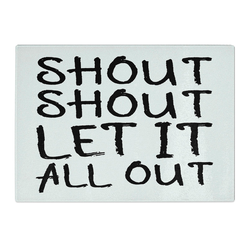 Let It All out Typography Chopping Board, 20cm W x 28.5cm L
