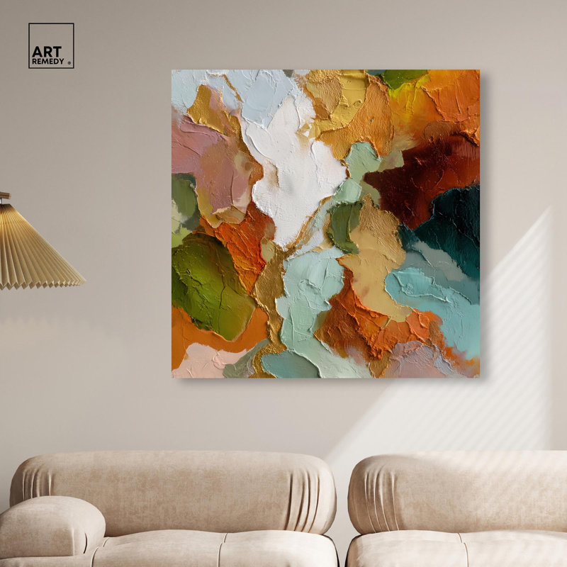 «Earthen Flow I», reproduction d'art sur toile Taupe Boho par Art Remedy, galerie tendue, 40 x 40, H 40 po x l 40 po