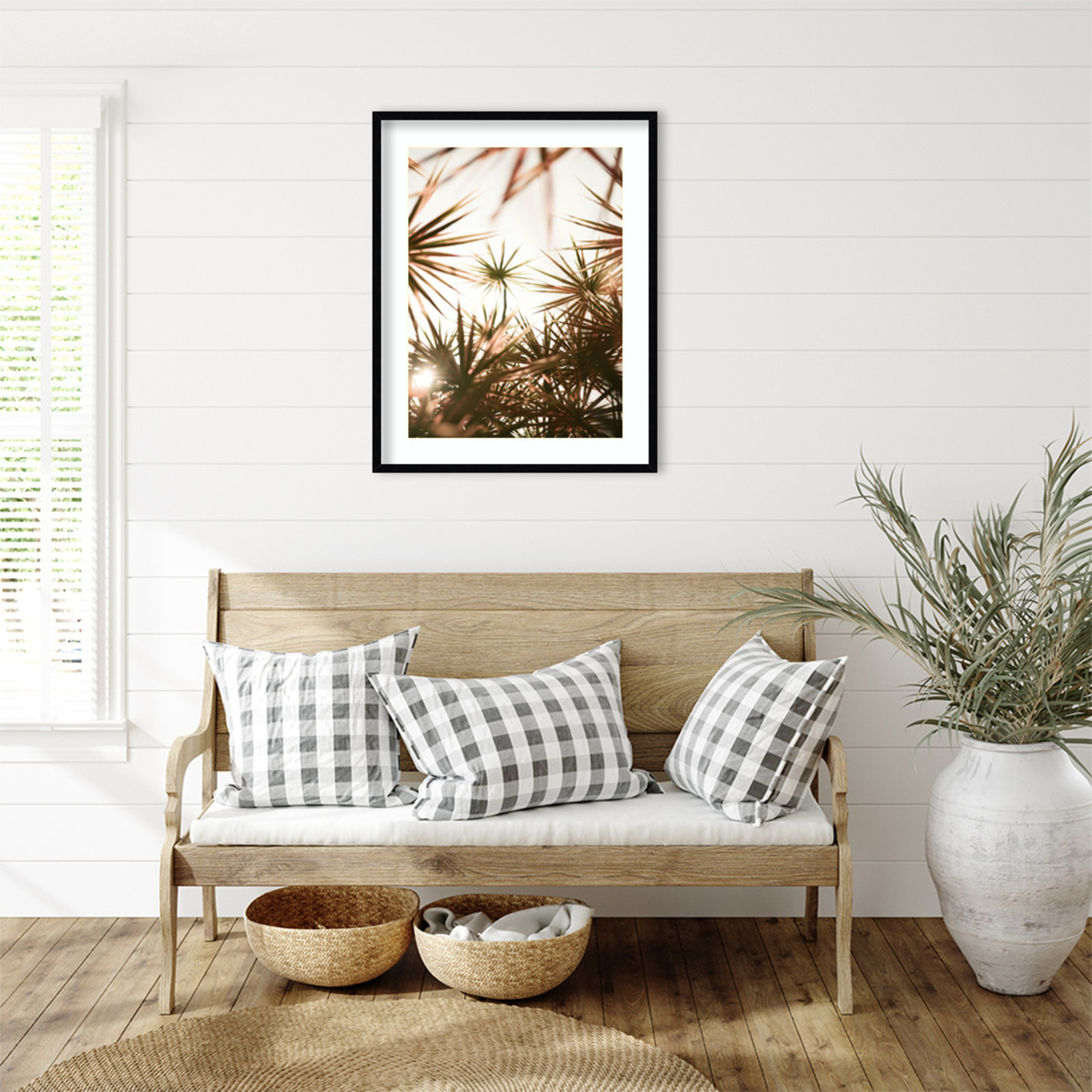 Daisey "Starlight Through Palms" Print, 33" H x 26" W, Black 