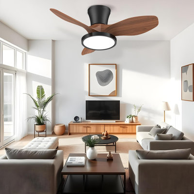 Ventilateur de plafond silencieux de 32 pouces avec lumière et télécommande