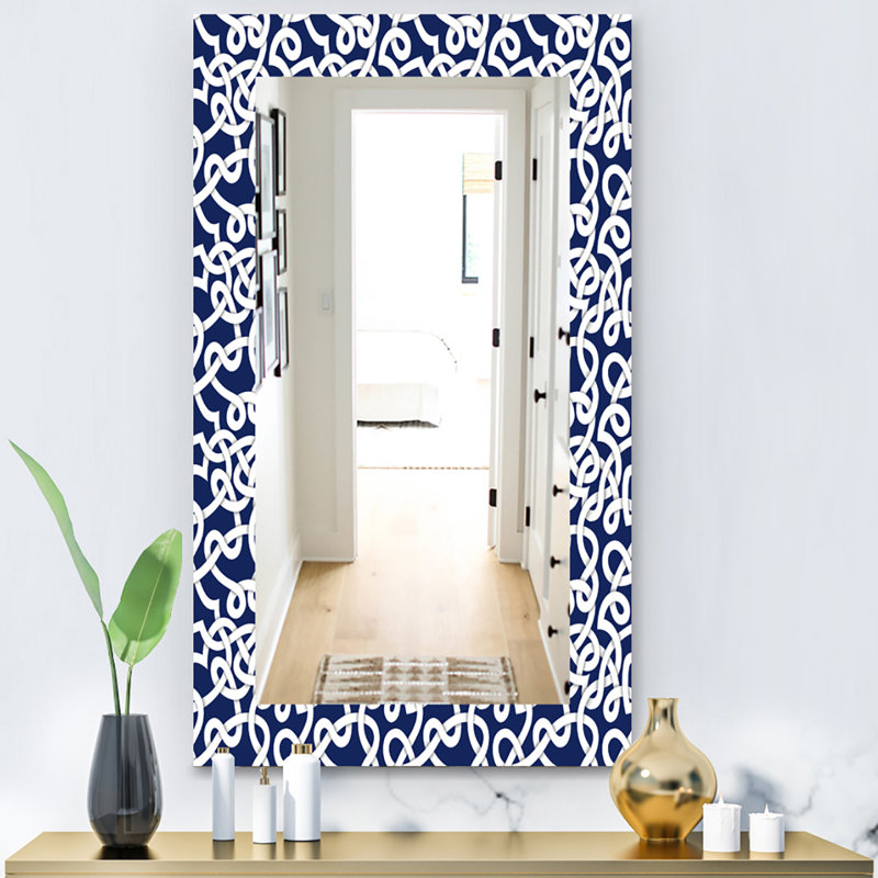 Miroir mural 15 mid-century scandinave, H 30 po x l 48 po, Géométrique 2