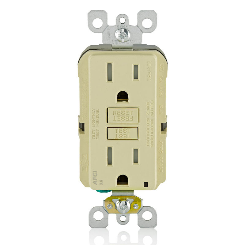 Ensemble de 1 prise de courant 15 à 125 Volts Leviton SmartlockPro 15 ampères ivoire, Ivoire ivoire