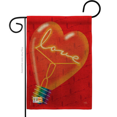 Double Sided 18.5 in. H x 13 in. W Burlap Valentine's Day Garden flag