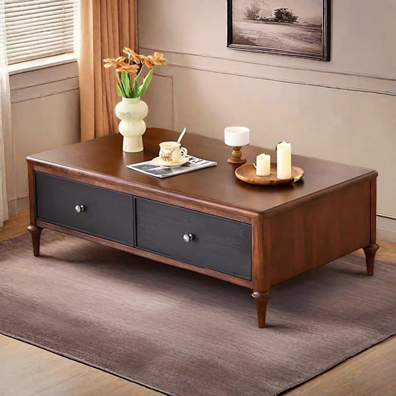 Table basse American, Noir / brun
