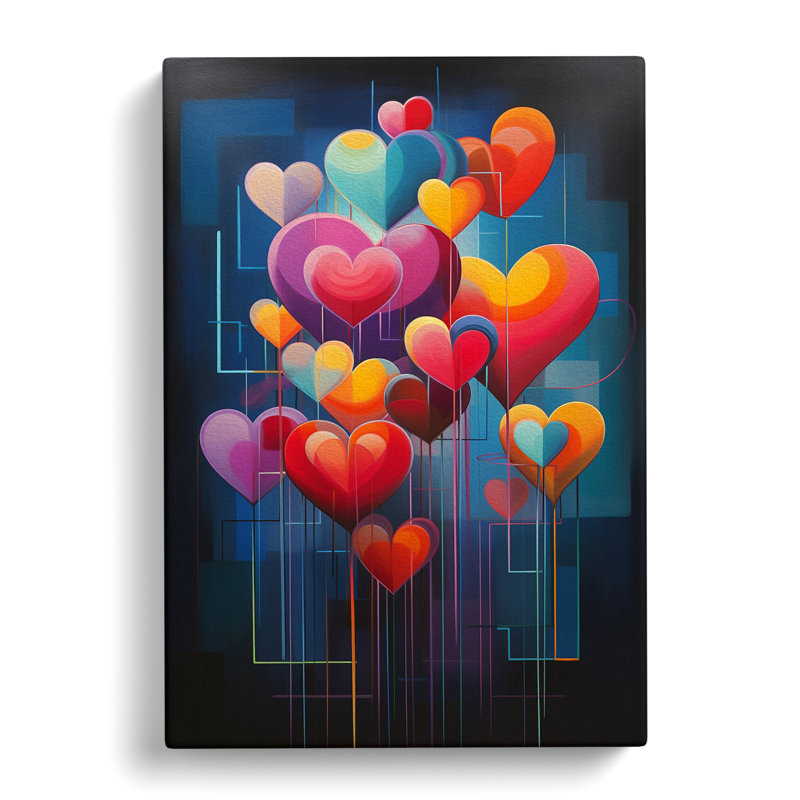 Love Heart Modern - Wrapped Canvas, 60cm H x 40cm W x 3cm D
