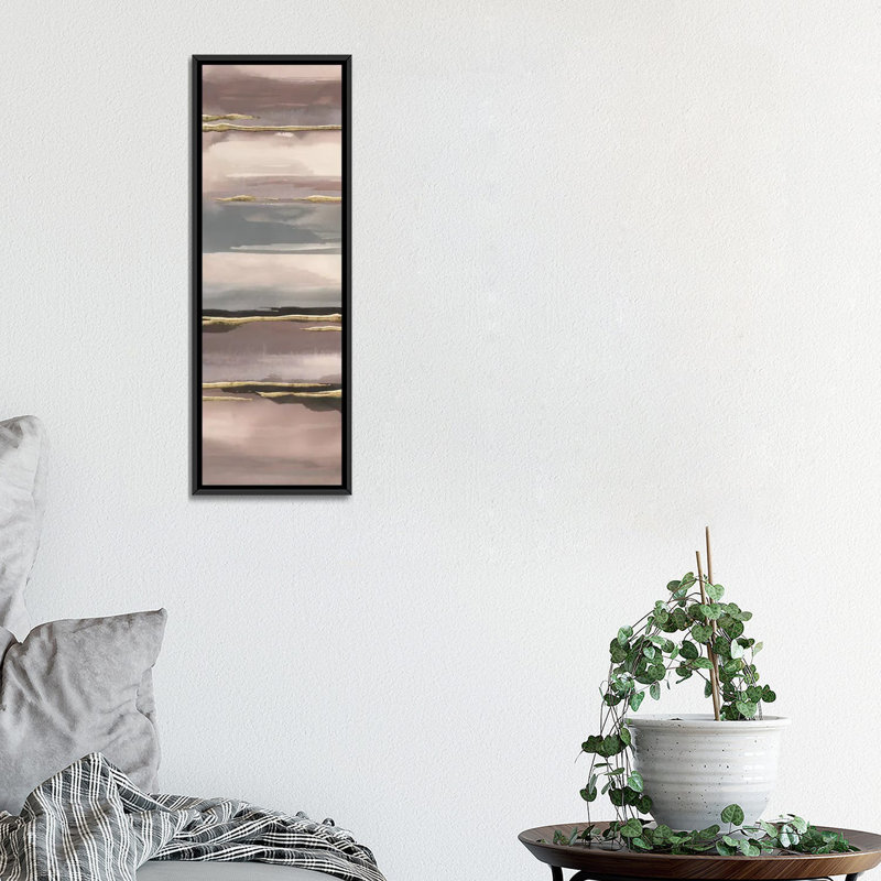 « gilded matin brouillard vi », reproduction d’art sur toile, H 36 po x l 12 po x P 1,5 po, Toile avec cadre noir