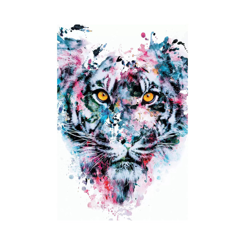 Tiger Blue by Riza Peker - Wrapped Canvas Painting, 30.48 cm H x 45.72 cm W