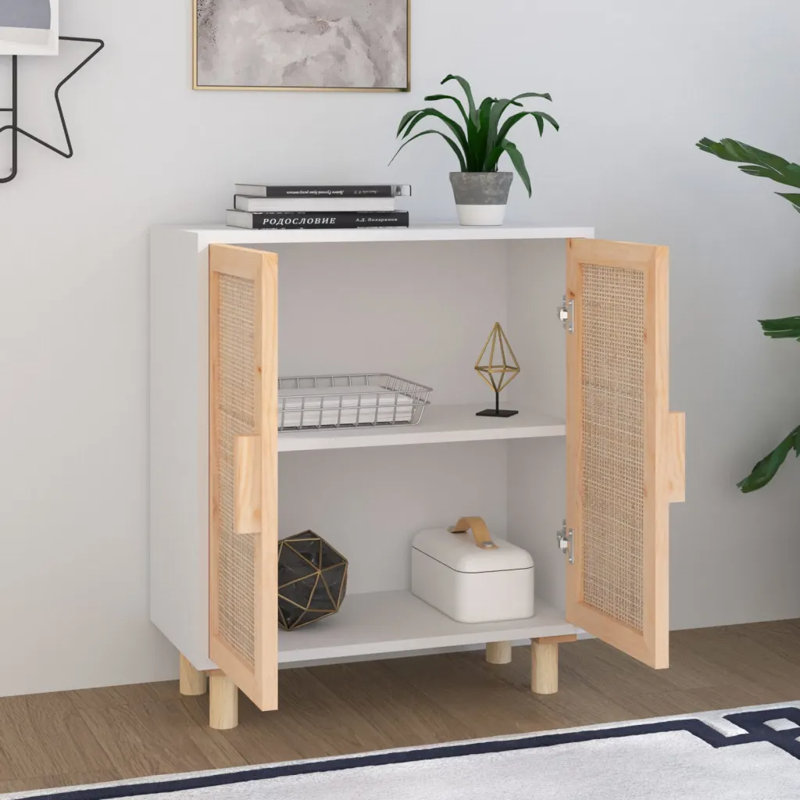 Charlita 60 Cm Wide Pine Wood Sideboard, White