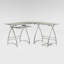 L-Shaped Glass Top Metal Base Computer Desk-29667029