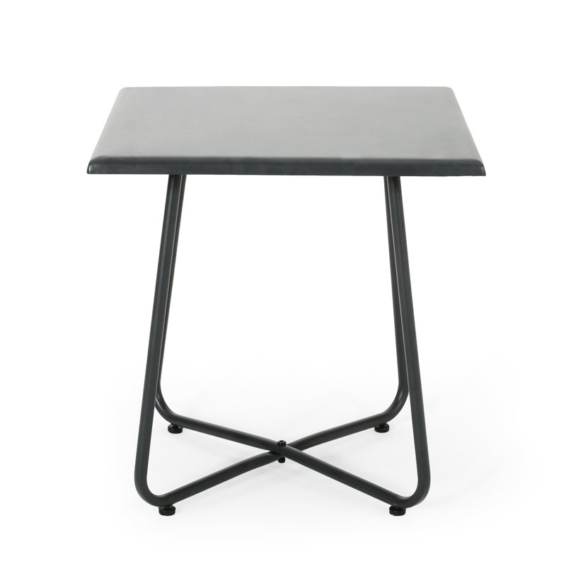 17.56" Square Side Table In Grey, With A Steel Construction And Fresh Style X 18.51"