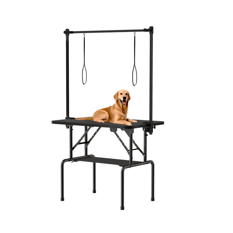 Dog Grooming Table,Foldable Pet Grooming Tables With Adjustable Arm,Clamps,Nooses, Mesh Tray