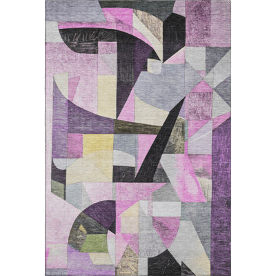 Premium Machine Washable Lubbers AMF1757 Abstract Rug