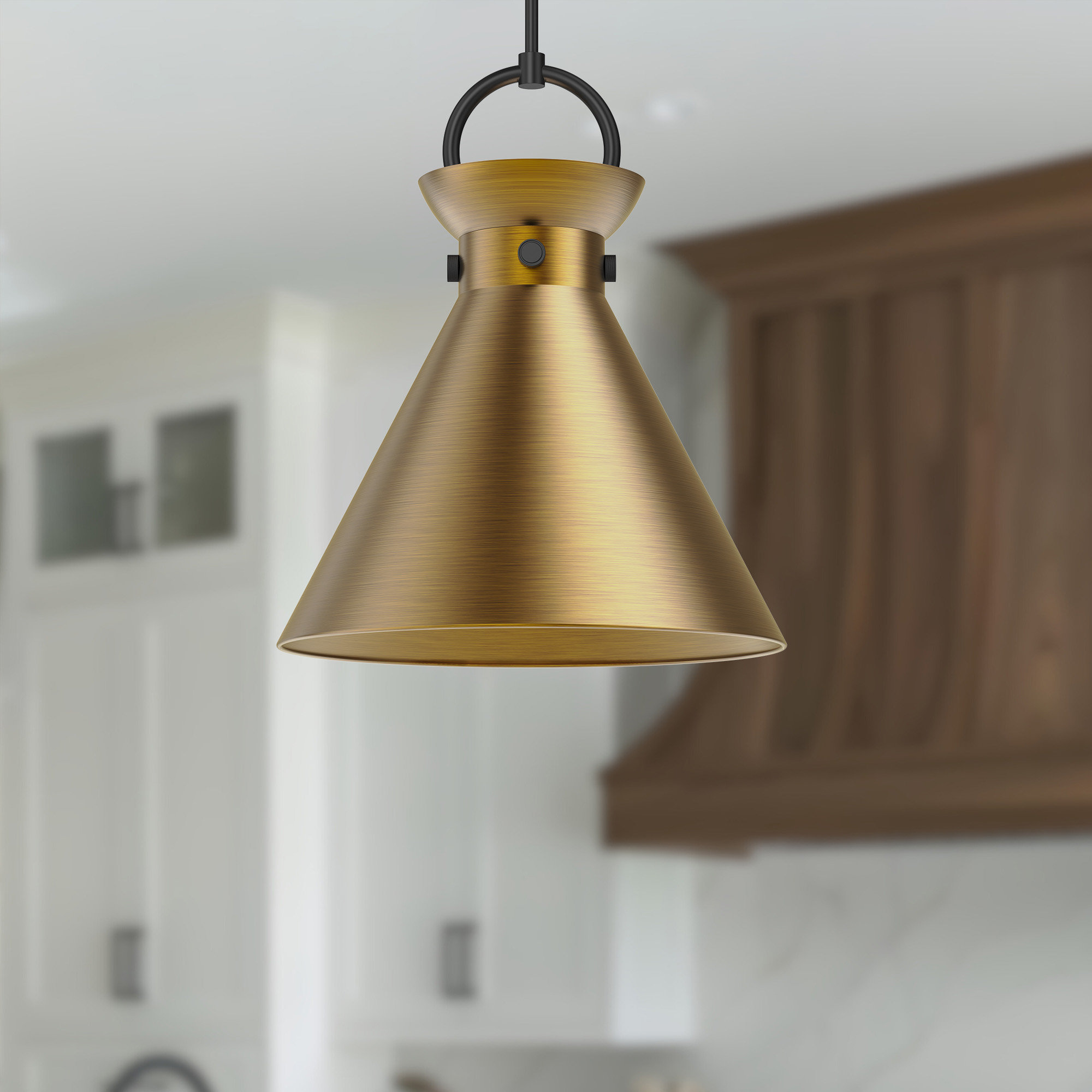 Tiney Single Light Metal Steel Pendant, Gold, Matte Black, 21.75" H x 18" W x 18" D