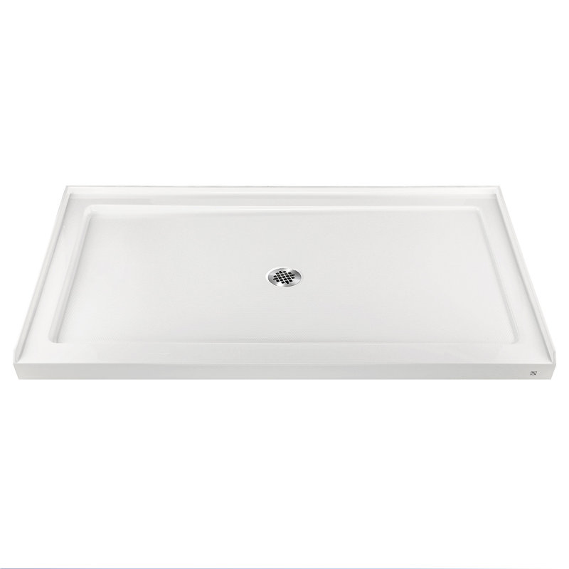 Base de douche blanche 60 po x 32 po Rainlex, Au centre
