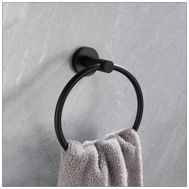 Matte Black Metal Bathroom Hardware Accessories Set, 5 Pieces