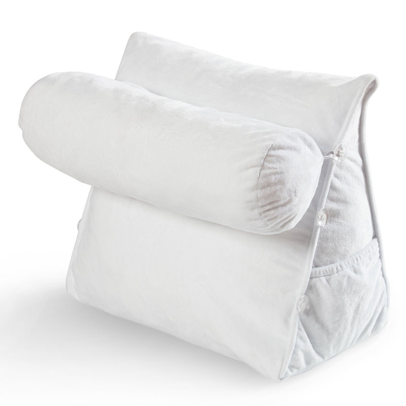 Housse et insert de traversin en velours, Blanc
