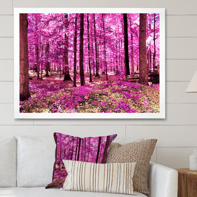 Rose et mauve forêt fantaisie V - décoration murale traditionnelle sur toile