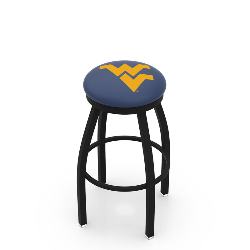 NCAA Swivel 25" Counter Stool, Black Wrinkle, West Virginia University