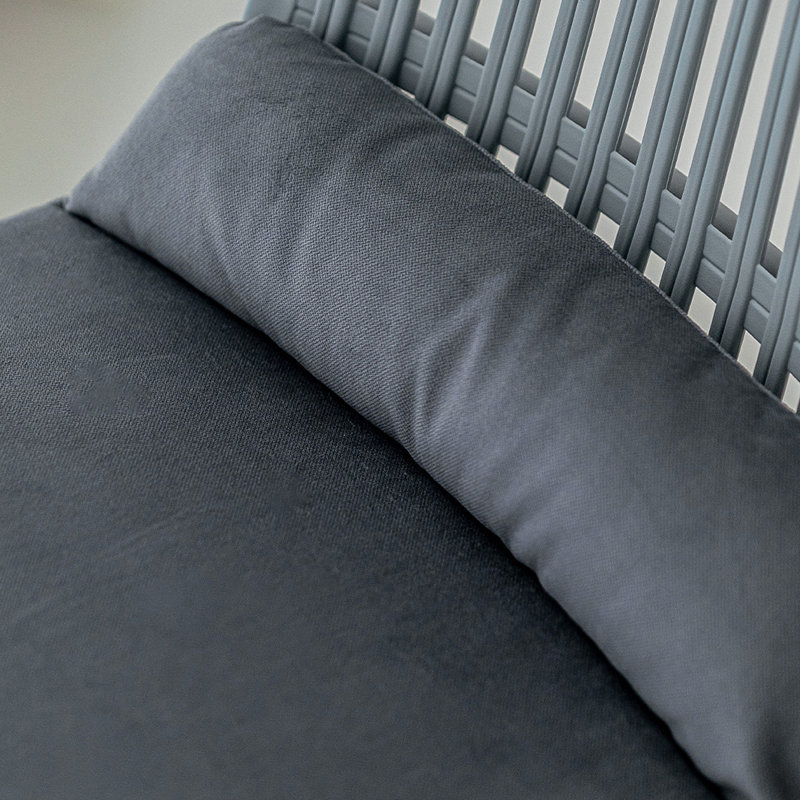Chaise d'appoint à dossier bas gris (ensemble de 4), 4