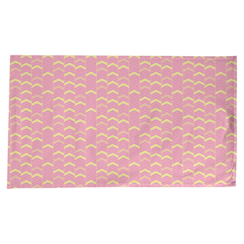 Nappe à chevrons à traits Stephenie, Rose / Jaune