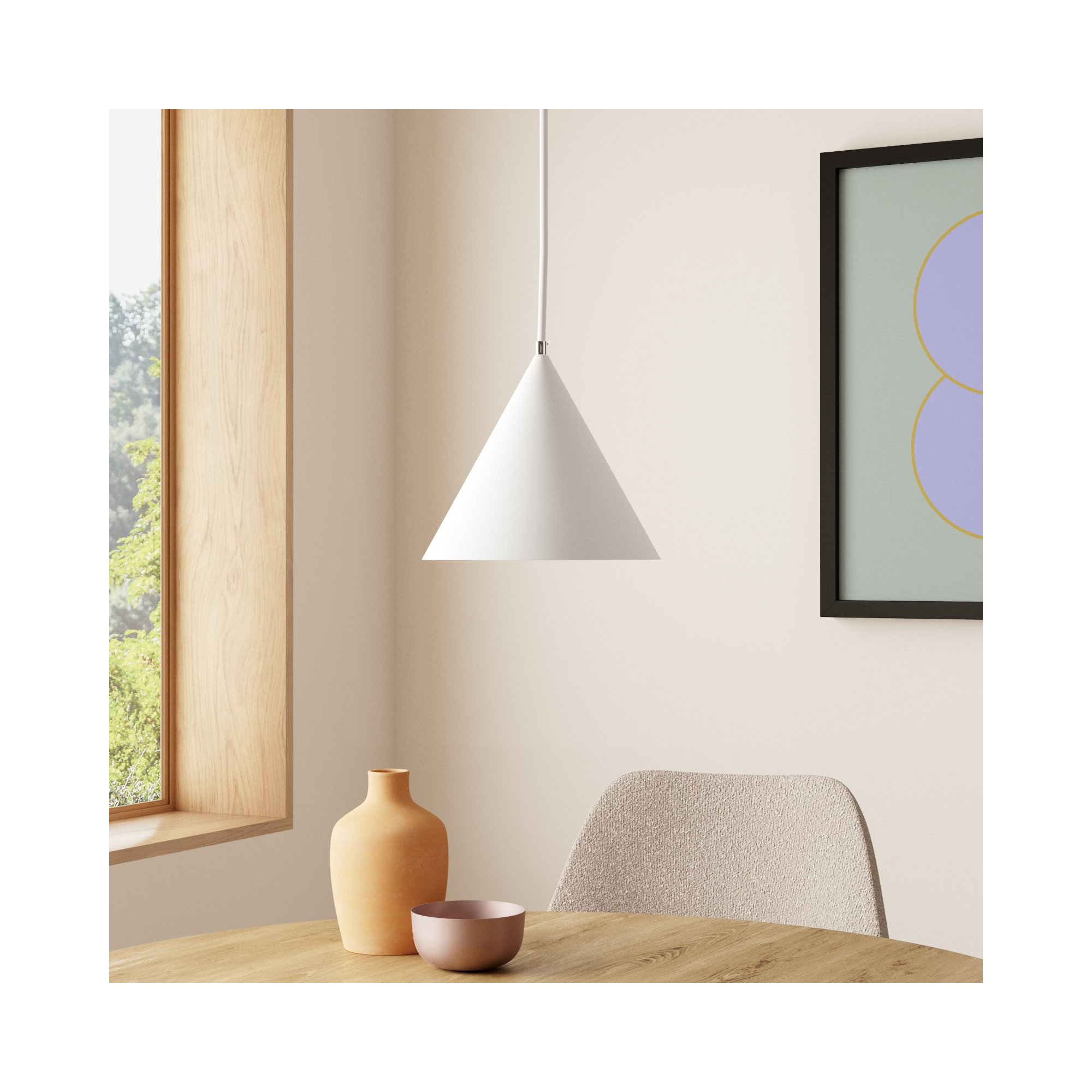 Johnston Single Light Metal Dimmable LED Pendant, Black, 7.25" H x 9.5" W x 9.5" D