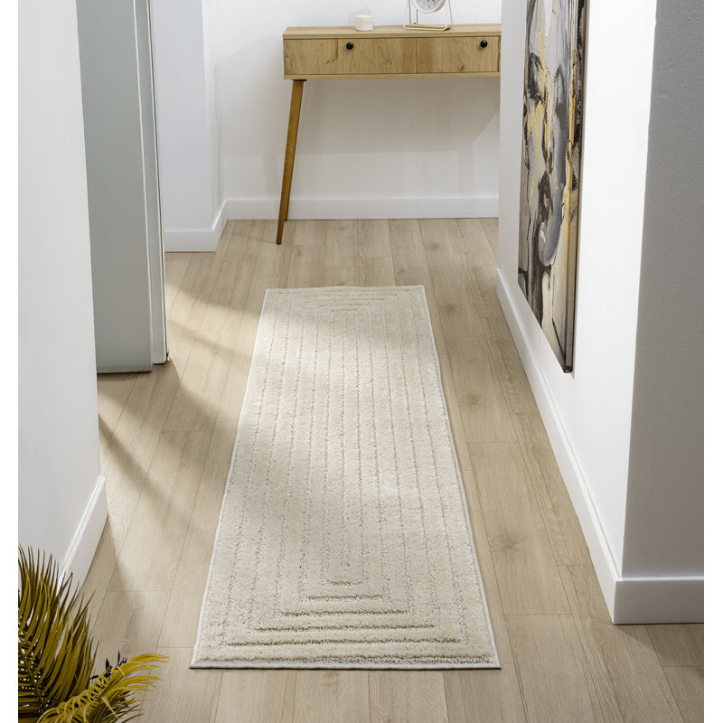 Delvallo Geometric Area Rug, Runner 60 x 220 cm