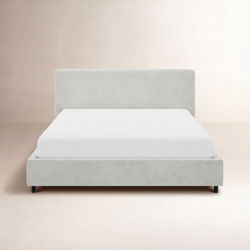 Adrien Upholstered Platform Bed, Classic Snow Boucle, California King