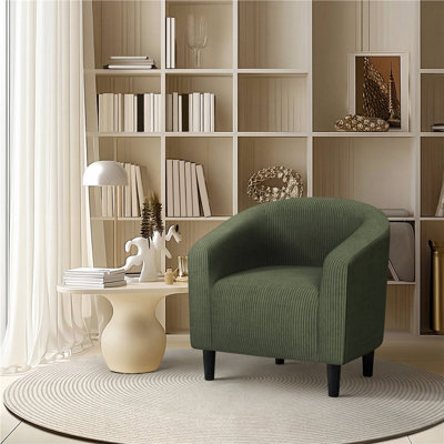 Fauteuil club rembourré en tissu