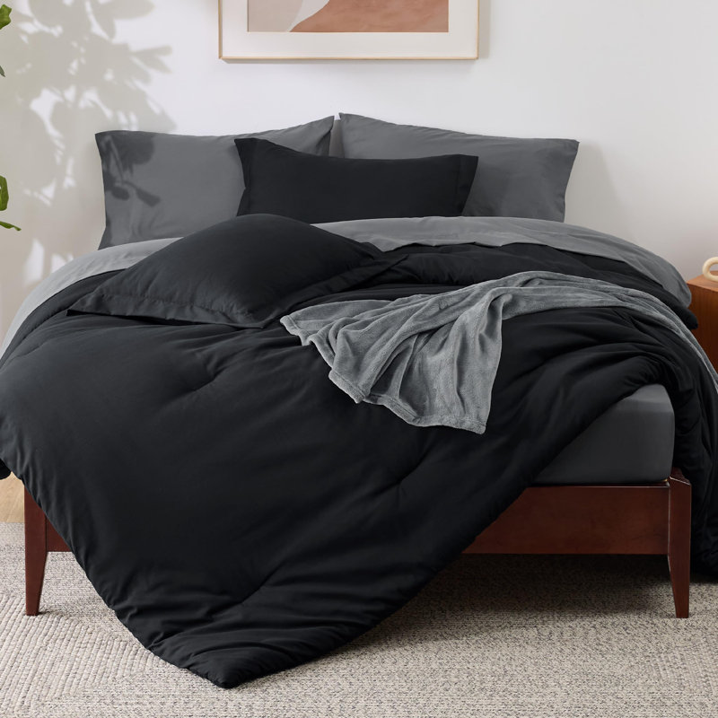 Ensemble de literie prélavé avec literie en microfibre douce, Édredon très grand + 7 pièces supplémentaires