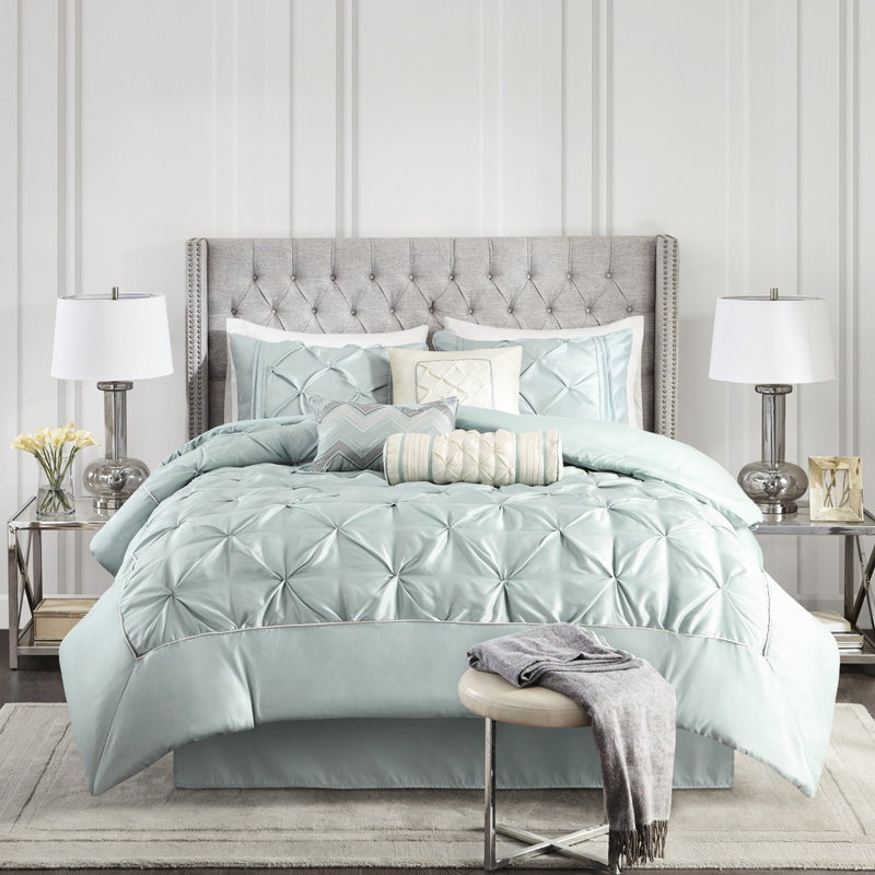 Édredon pour grand lit 7 pièces Prune - Élégants matériaux de décoration décorative, Écume de mer, écume de mer