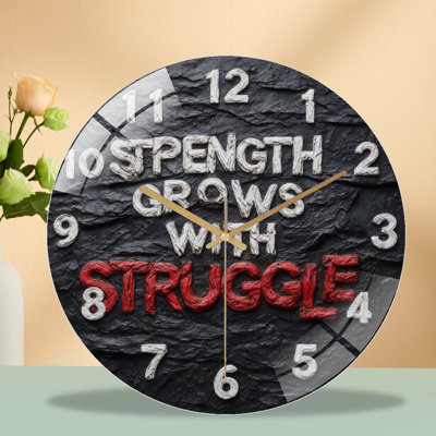 Horloge murale 12 po en verre Motivation