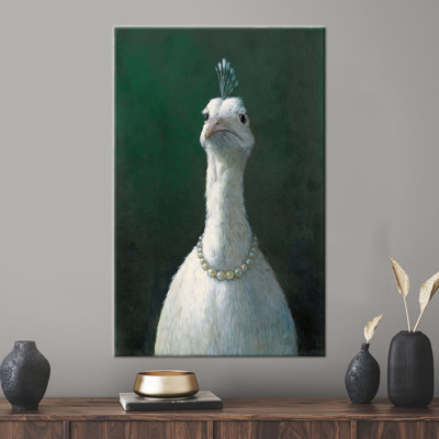 Peacock with Pearls, Fowl with Pearls Poster, Trendy Printed, Peacock Canvas Art, Animal Artwork, Fowl Wall Decor, Animalistic Canvas,