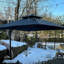 Faizon 11' x 11' Square Double Top Cantilever TiltIng Umbrella With Base And 360°Rotation,Grey-486457946