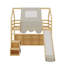 Lit mezzanine simple en bois avec tente-1054561667