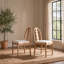 Chaises de salle à manger de style campagnard en bois massif avec coussin d'assise recouvert de tissu (lot de 2)