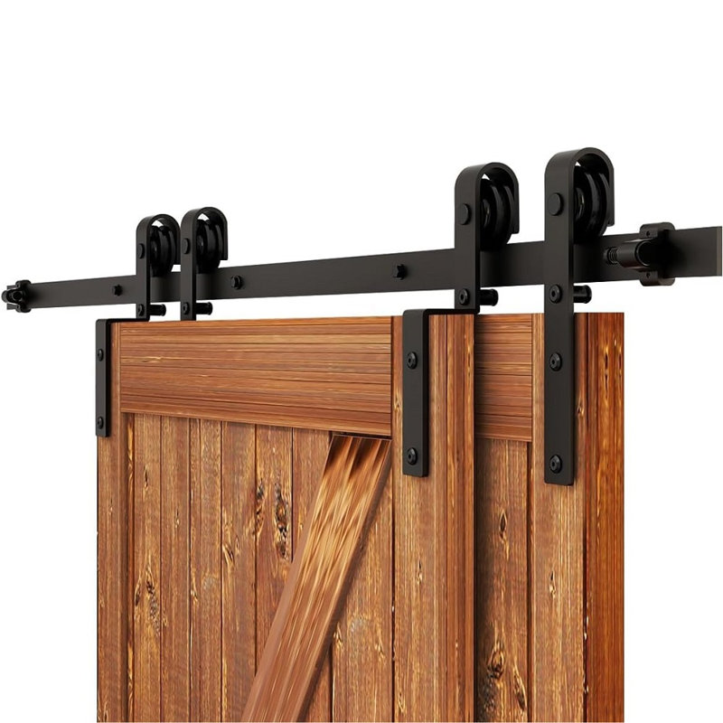 Portes de grange coulissantes; Ensembles de rails de garde-robe (convenant aux portes à charnières), ensemble de quincaillerie de porte de grange à double porte en aluminium standard double 2 m