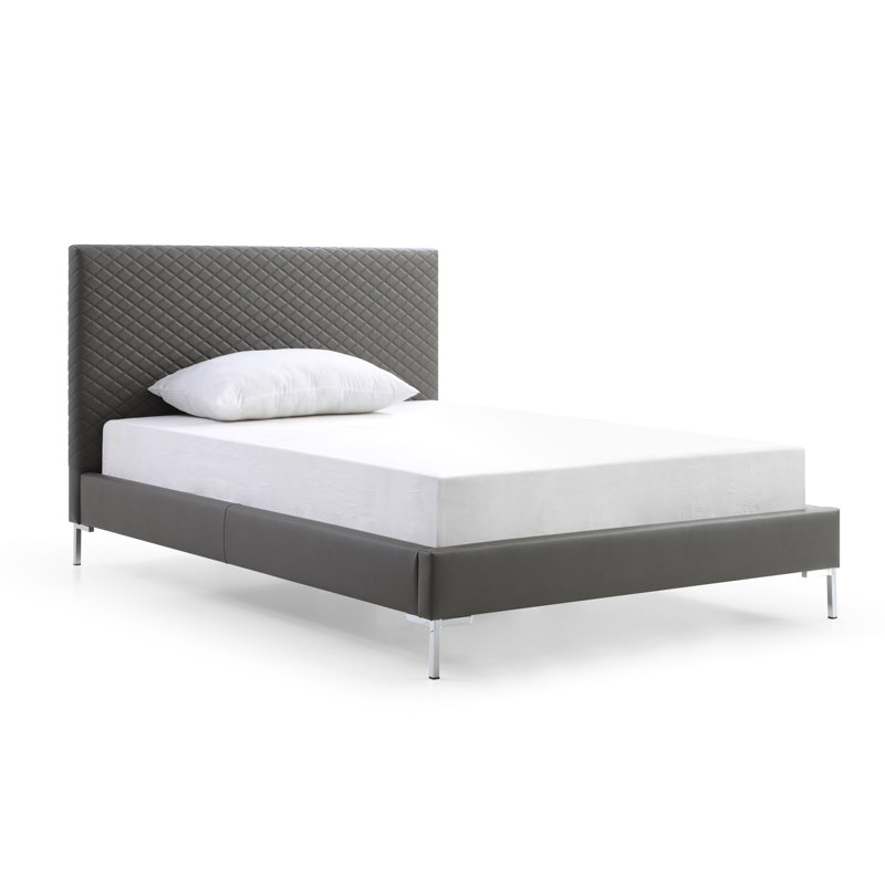 Structure de lit en similicuir Anghelache, gris, Double