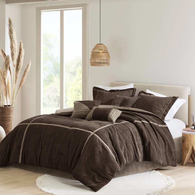 3m Comforter, Microbial, Soft Microfiber All Season With , Wicking, Brown, California King Comforter + 6 Additional Pieces