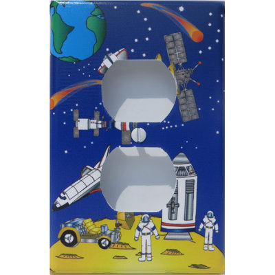 Outer Space Transportation Themed 1 - Gang Duplex Outlet Wall Plate