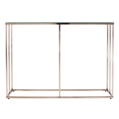 Console 42 po avec cadre en verre et métal doré