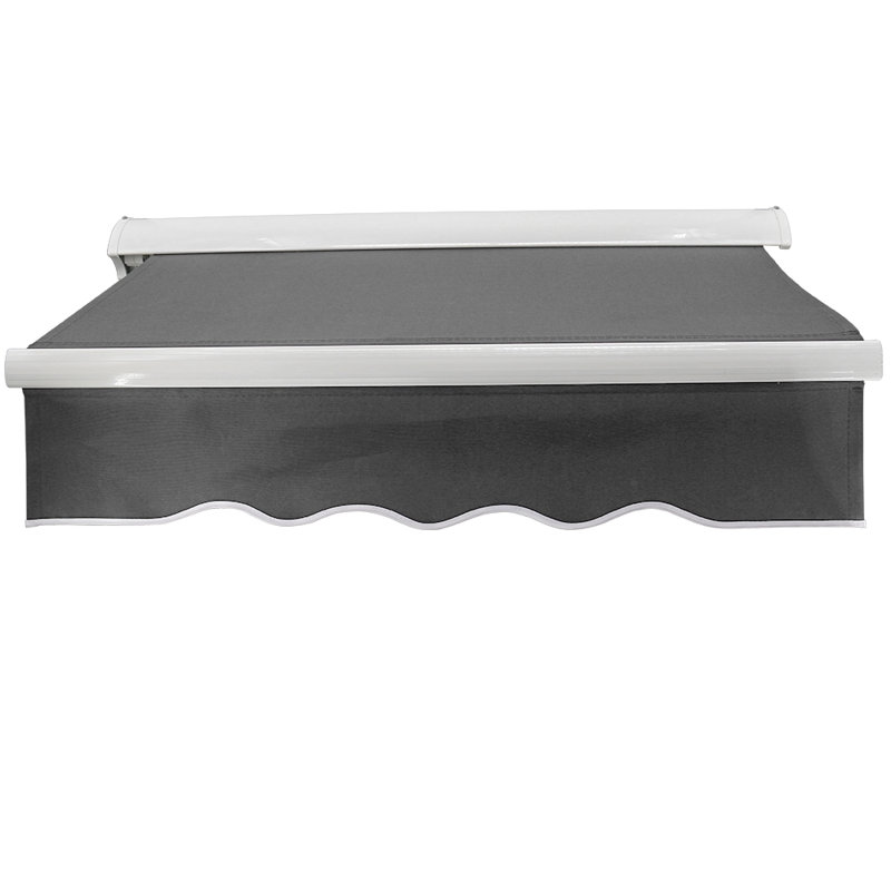 Dakota Fields 350cm W x 250cm D Fabric Gray Cover Retractable Patio Awning