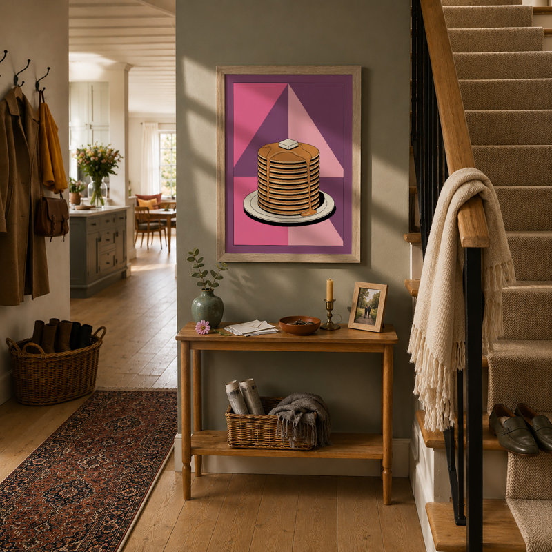 Stacked Pancakes Modern - Print, A4 - 29.7 x 21.0 cm, Oak
