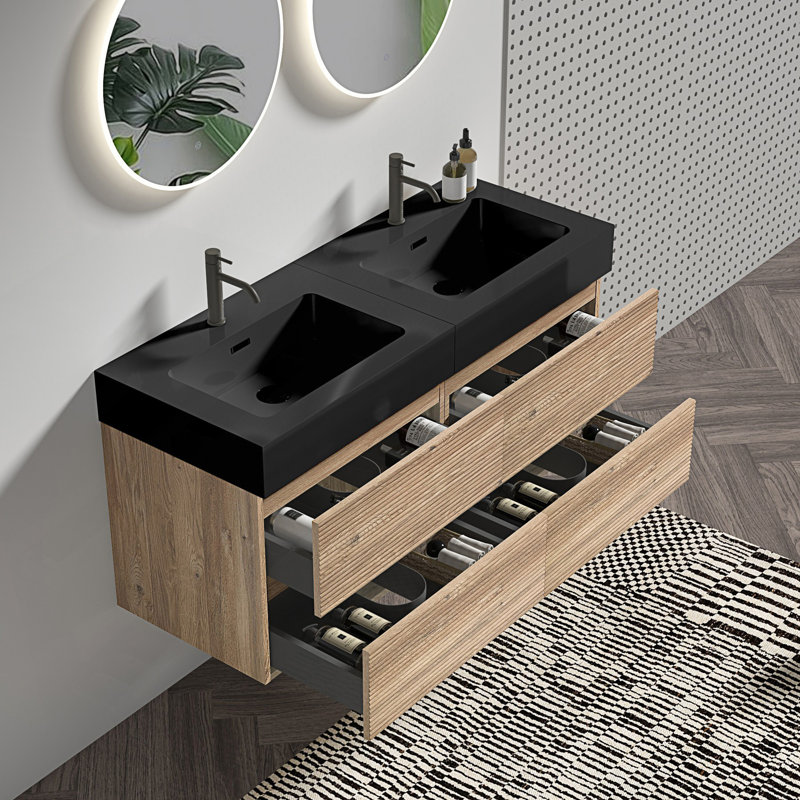 Meuble-lavabo 48 po avec lavabo en quartz, Oak, 48"