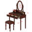 Table de maquillage à angle réglable avec tabouret rembourré en velours et rangement doublé