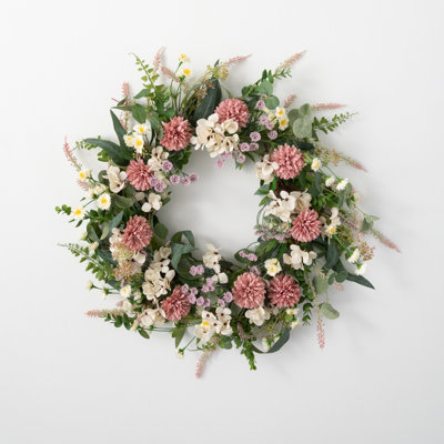 19" Artificial Mixed Floral Wreath