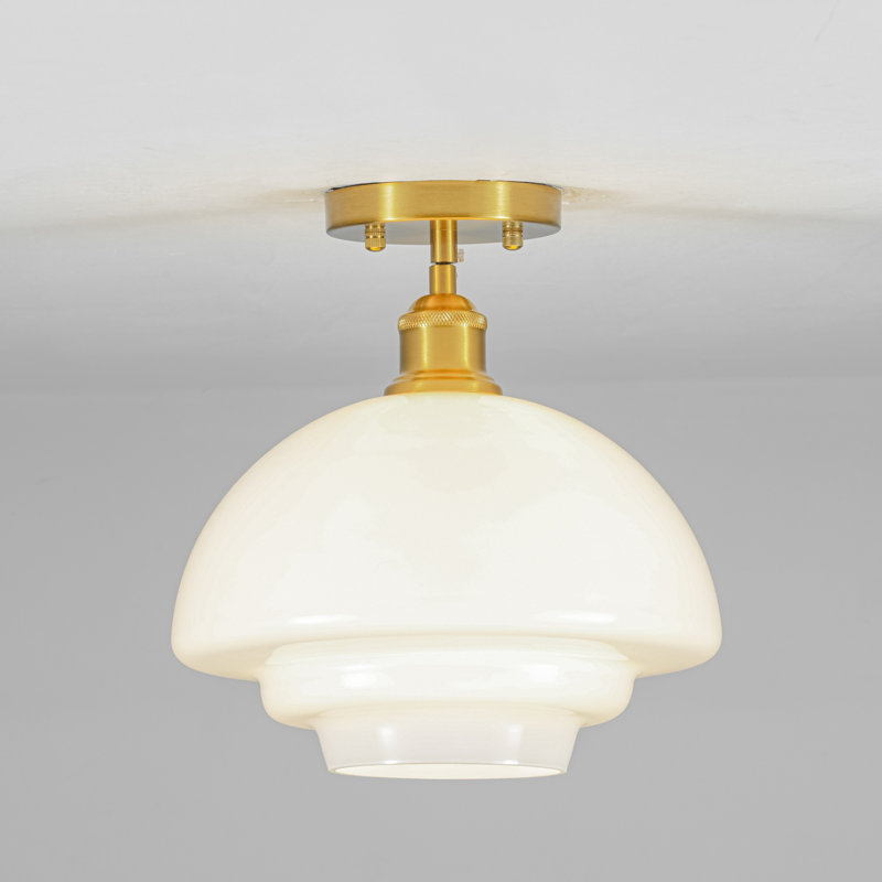 Luminaire suspendu en verre opale à 1 lumière