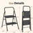 2 Step Ladder, Folding Step Stool for Adults with Wide Anti-Slip Pedal, Sturdy Portable 2 Step Stool, Lightweight, Black