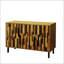 Buffet d'appoint moderne avec motif en bois droit, parfait pour un rangement élégant et un décor dans n'importe quel espace de vie-1082815043