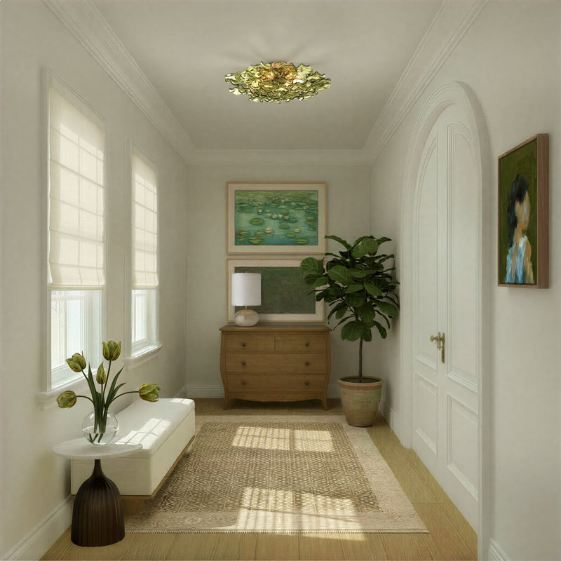 Seguis 22.5'' Aged Brass Semi Flush Mount, Vert