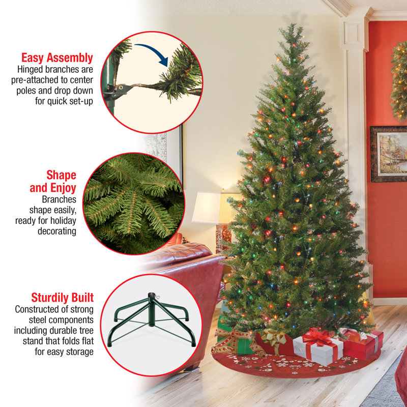 Aspen Spruce Lighted Artificial Spruce Christmas Tree, 72" H